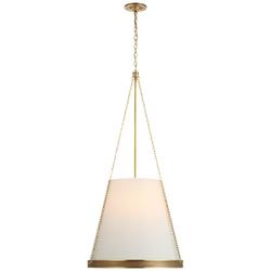 6.5W 6-Light Candelabra E-12 LED Pendant Light in Soft Brass
