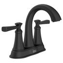 Two Handle Centerset Bathroom Sink Faucet in Matte Black 