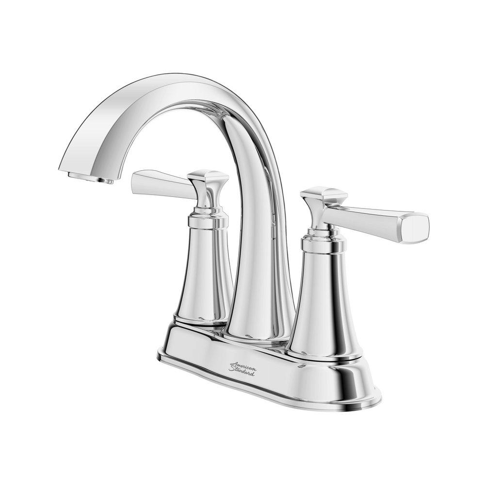 Two Handle Centerset Bathroom Sink Faucet in Polished Chrome 