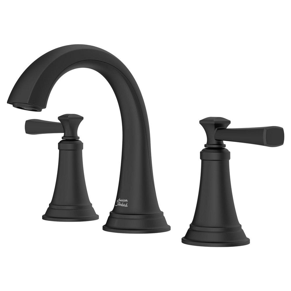 American Standard Matte Black Two Handle Widespread Bathroom Sink Faucet 