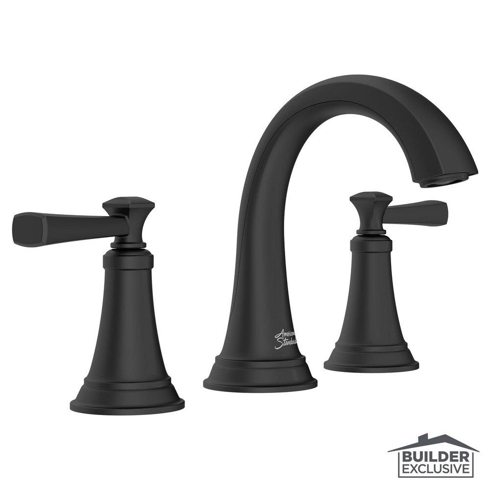 American Standard Matte Black Two Handle Widespread Bathroom Sink Faucet 