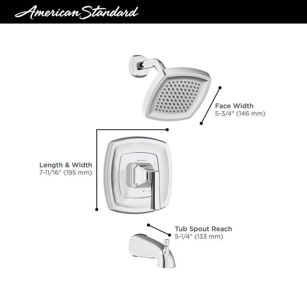American Standard Matte Black Single Handle Single Function Bathtub & Shower Faucet (Trim Only) 