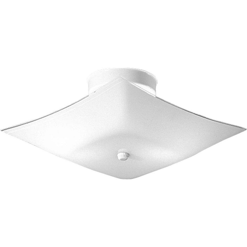 Progress Lighting White 2 Light 60W CTC White Square Fixture 