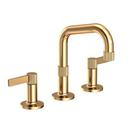 Two Handle Widespread Bathroom Sink Faucet in Uncoated Polished Brass - Living