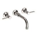 Two Handle Wall Mount Bathroom Sink Faucet in Polished Nickel