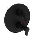 1/2 ROUND THERMOSTATIC TRIM PLATE WITH HANDLE PARDEES PVD FLAT BLACK FLBL 