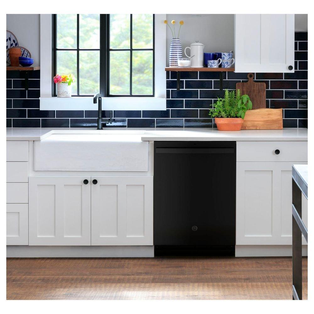 GE&reg; Black 23-3/4 in. Built-in Dishwasher 