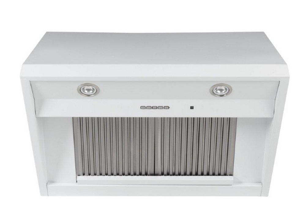 GE&reg; White 30 in. 600 cfm Recirculating Round to Rectangular Ducted Hood 