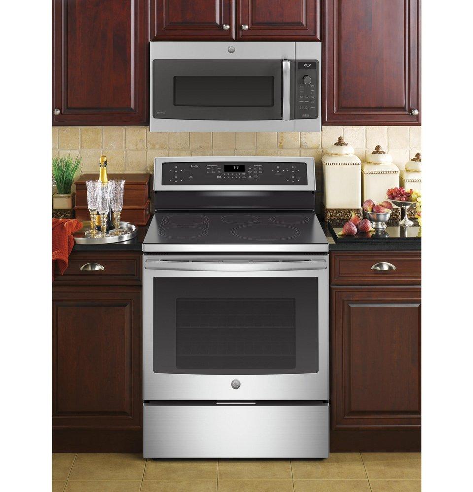 GE Profile&trade; Stainless Steel 1800W 1.7 cu. ft. Recirculating Over the Range Microwave 