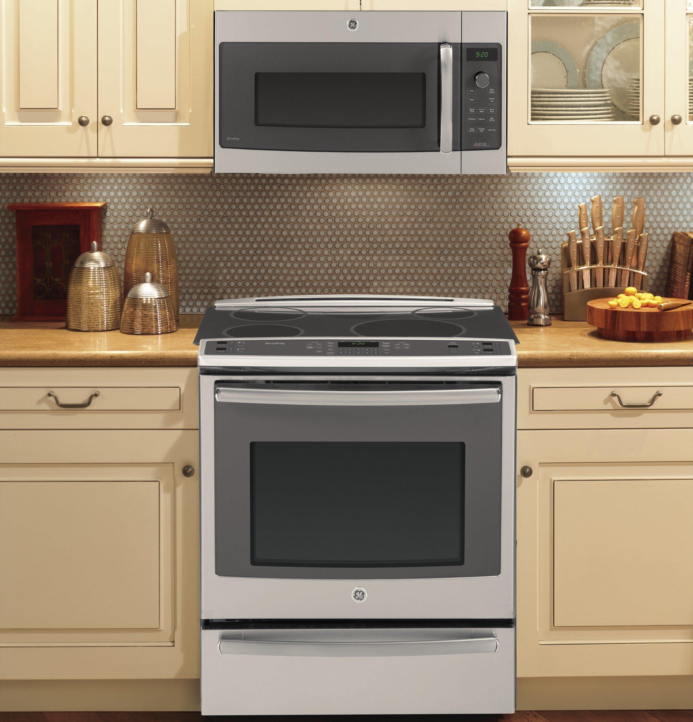 GE Profile&trade; Stainless Steel 1800W 1.7 cu. ft. Recirculating Over the Range Microwave 
