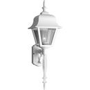 9 in. 100W 1-Light Outdoor Wall Sconce with Clear Beveled Acrylic Glass in White