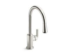 Single Handle Pull Down Kitchen Faucet in Stainless