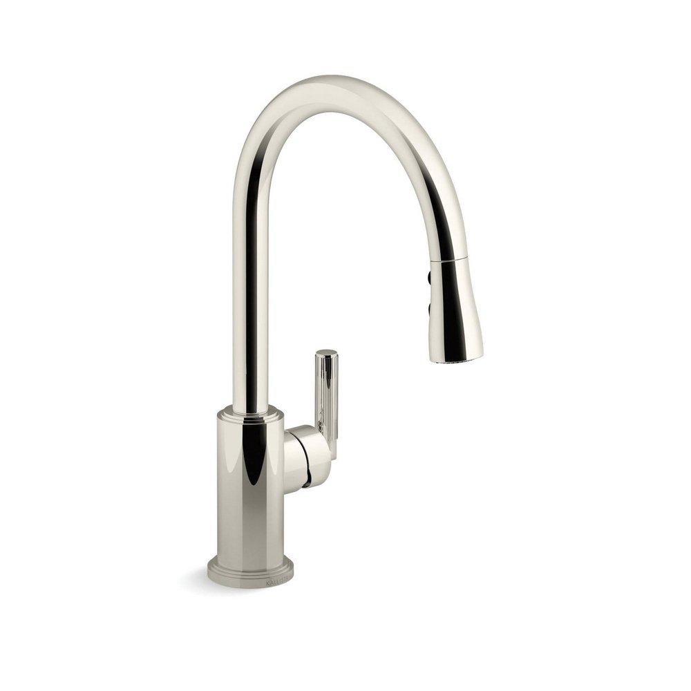 Single Handle Pull Down Kitchen Faucet in Brushed Nickel 