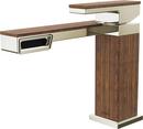Single Handle Monoblock Bathroom Sink Faucet in Brilliance&reg; Polished Nickel with Wood 
