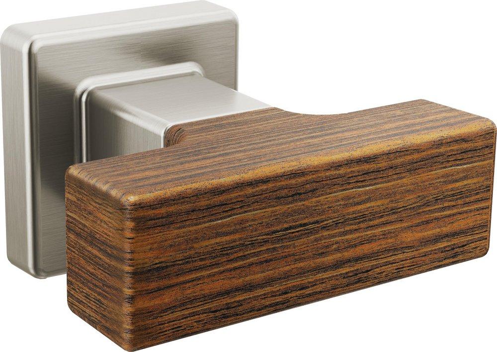 BRIZO FRANK LLOYD WRIGHT DRAWER KNOB LUXE NICKEL / TEAK WOOD 