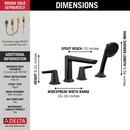 CCY 1.75 GPM GALEON 4-HOLE ROMAN TUB TRIM WITH HAND SHOWER MATTE BLACK 