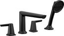 Two Handle Roman Tub Faucet with Hand Shower in Matte Black (Trim Only)