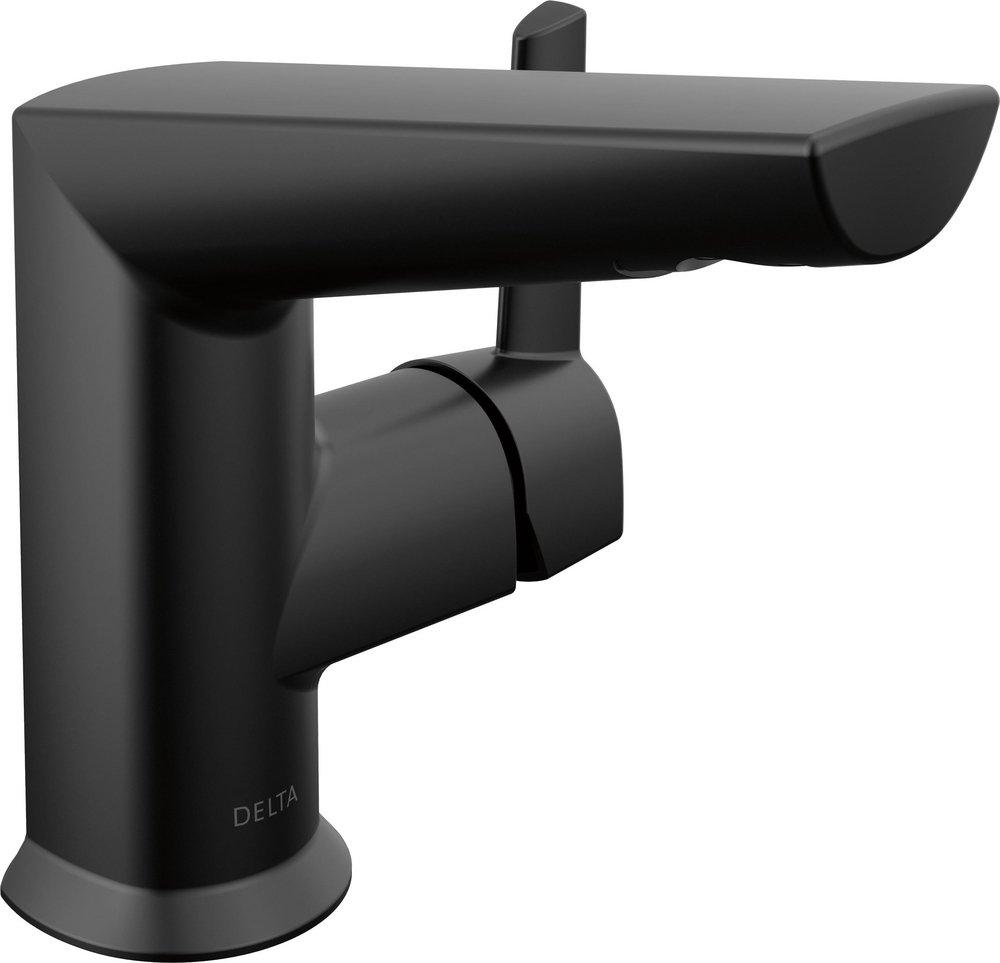 Single Handle Monoblock Bathroom Sink Faucet in Matte Black 