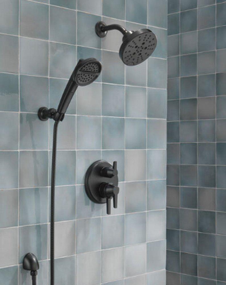 Delta Faucet Matte Black Two Handle Pressure Balancing Valve Trim 