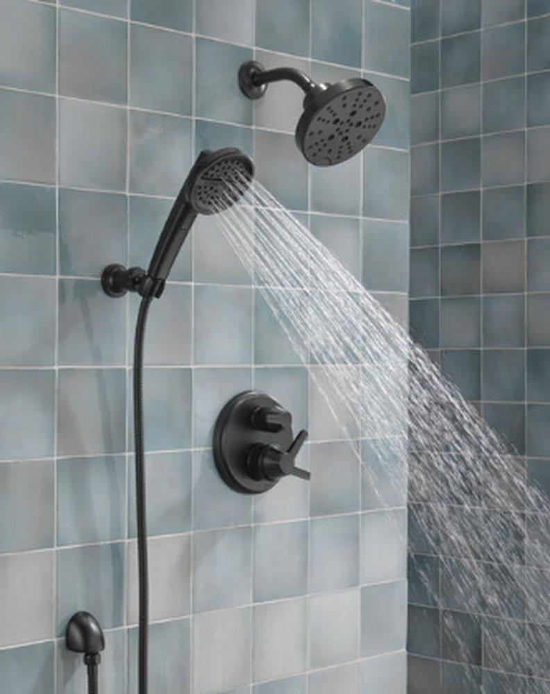 Delta Faucet Matte Black Two Handle Pressure Balancing Valve Trim 