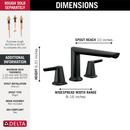 Delta Faucet Matte Black Two Handle Roman Tub Faucet Only (Trim Only) 