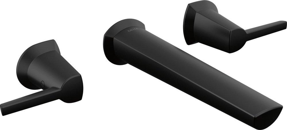 CCY 1.2 GPM GALEON TWO HANDLE WALL MOUNT BATHROOM FAUCET MATTE BLACK 