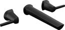 Two Handle Wall Mount Widespread Bathroom Sink Faucet in Matte Black