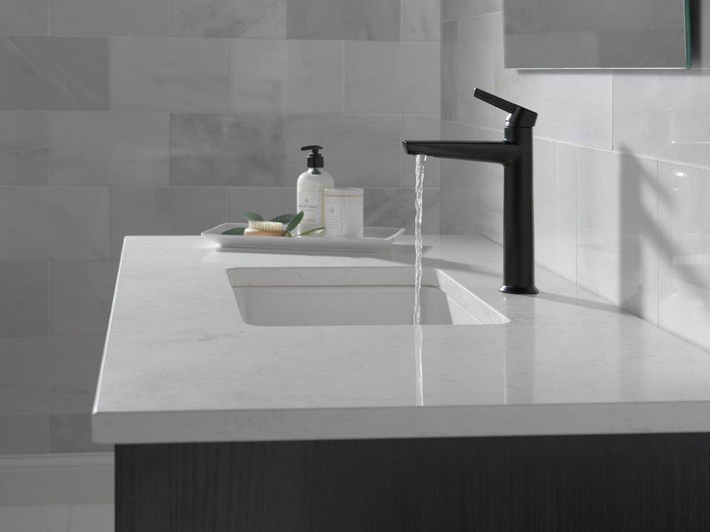 Delta Faucet Matte Black Single Handle Monoblock Bathroom Sink Faucet 