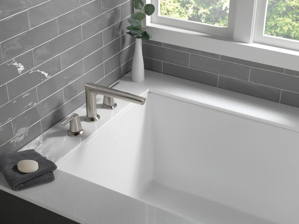 Delta Faucet Lumicoat&reg; Stainless Two Handle Roman Tub Faucet Only (Trim Only) 