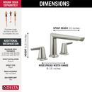 Delta Faucet Lumicoat Stainless Two Handle Roman Tub Faucet Only (Trim Only) 