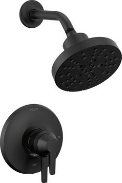 Two Handle Multi Function Shower Faucet in Matte Black (Trim Only)