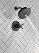 Delta Faucet Matte Black Two Handle Multi Function Shower Faucet (Trim Only) 