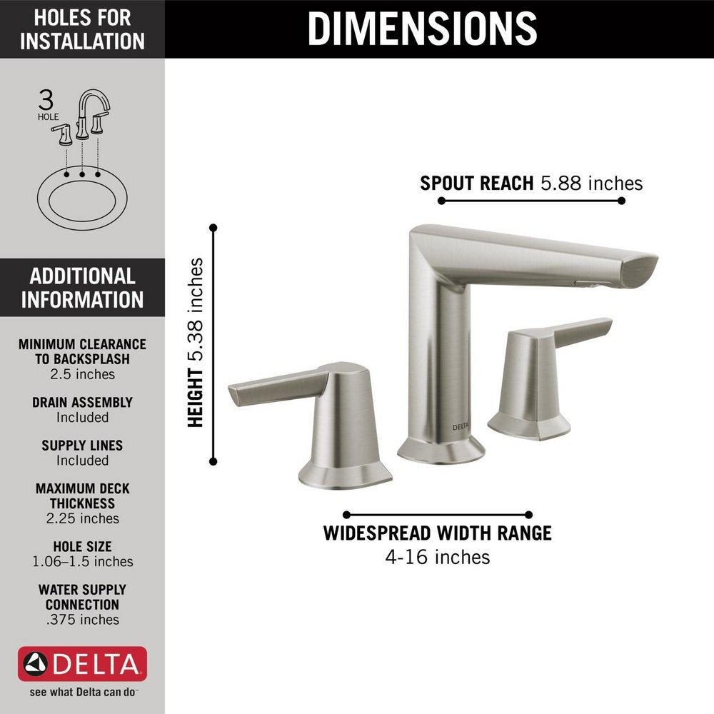 Two Handle Widespread Bathroom Sink Faucet in Stainless 