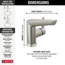 Delta Faucet Lumicoat Stainless Single Handle Monoblock Bathroom Sink Faucet 