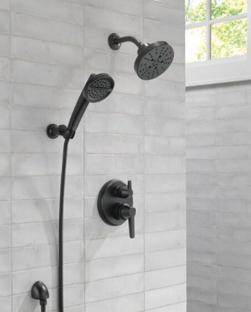 Delta Faucet Matte Black Two Handle Pressure Balancing Valve Trim 