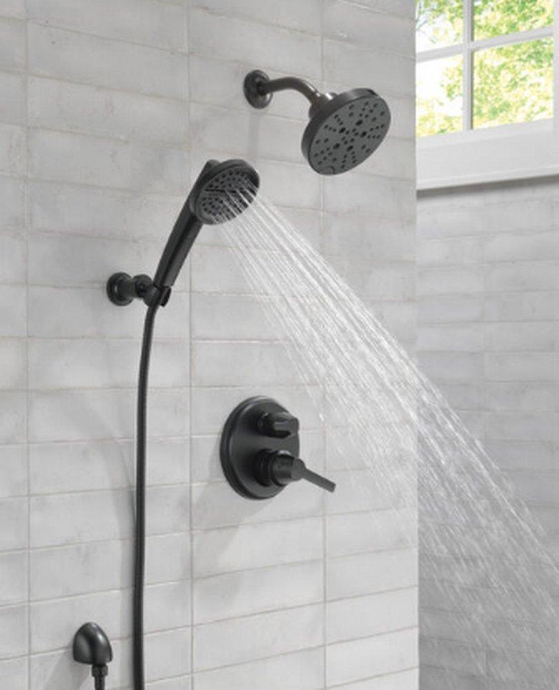 Delta Faucet Matte Black Two Handle Pressure Balancing Valve Trim 