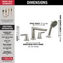 CCY 1.75 GPM GALEON 4-HOLE ROMAN TUB TRIM WITH HAND SHOWER LUMICOAT STAINLESS 