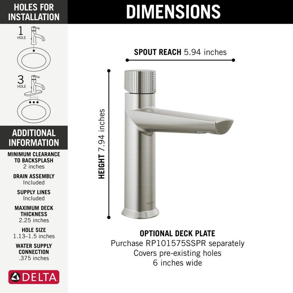 Single Handle Bathroom Faucet inLumicoat&reg;Stainless 