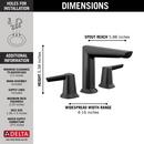 Two Handle Widespread Bathroom Sink Faucet in Matte Black 