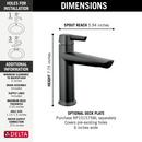 Delta Faucet Matte Black Single Handle Bathroom Sink Faucet 
