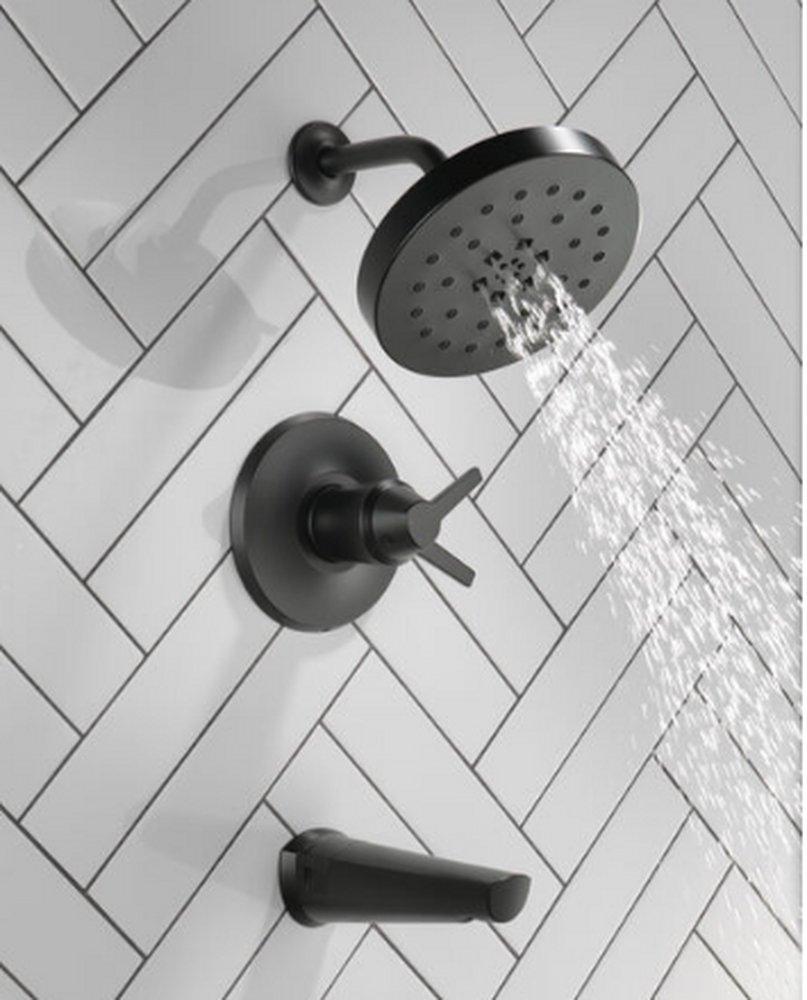 Delta Faucet Matte Black Single Handle Multi Function Bathtub & Shower Faucet (Trim Only) 