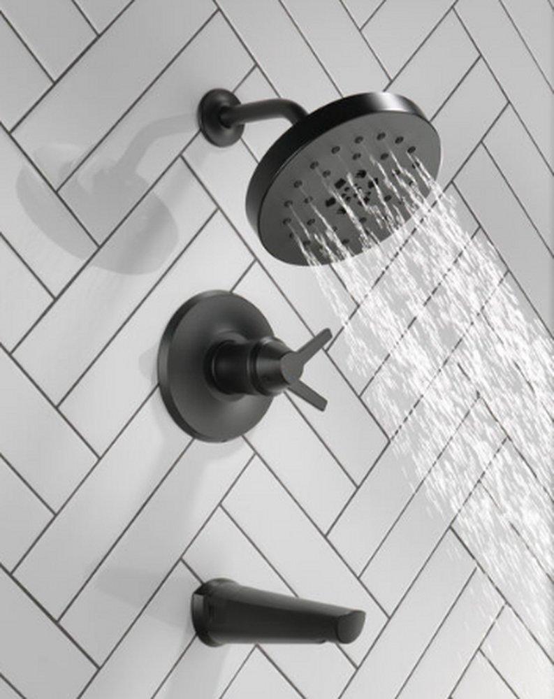 Delta Faucet Matte Black Single Handle Multi Function Bathtub & Shower Faucet (Trim Only) 