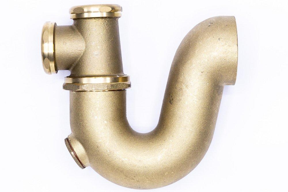 2 x 1-1/2 in. Cast Brass Sink Trap in Rough Brass 