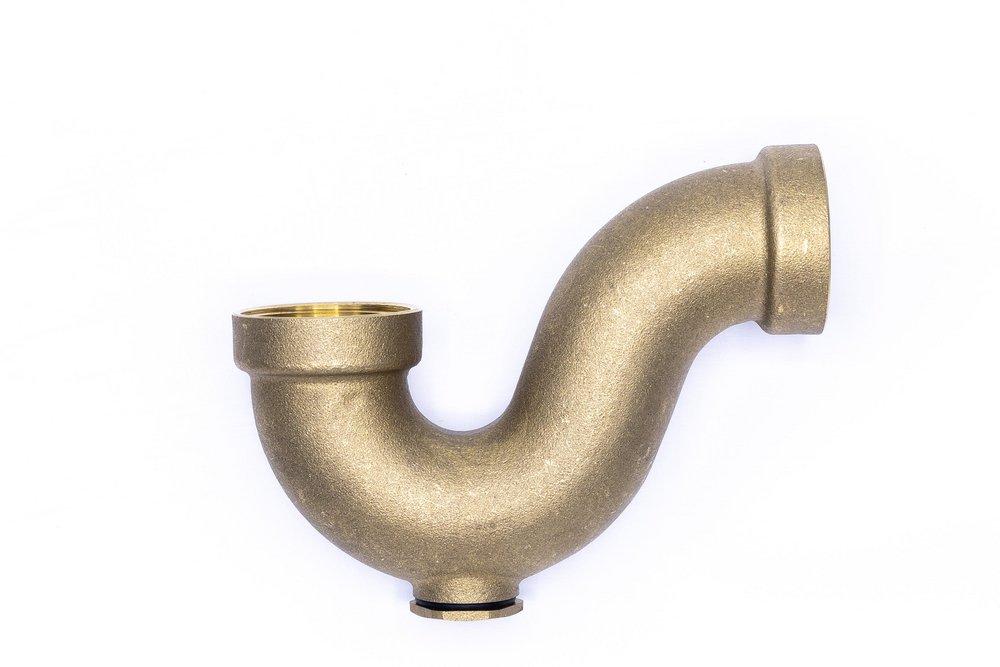 1-1/2 x 1-1/2 in. Cast Brass Sink Trap in Rough Brass 
