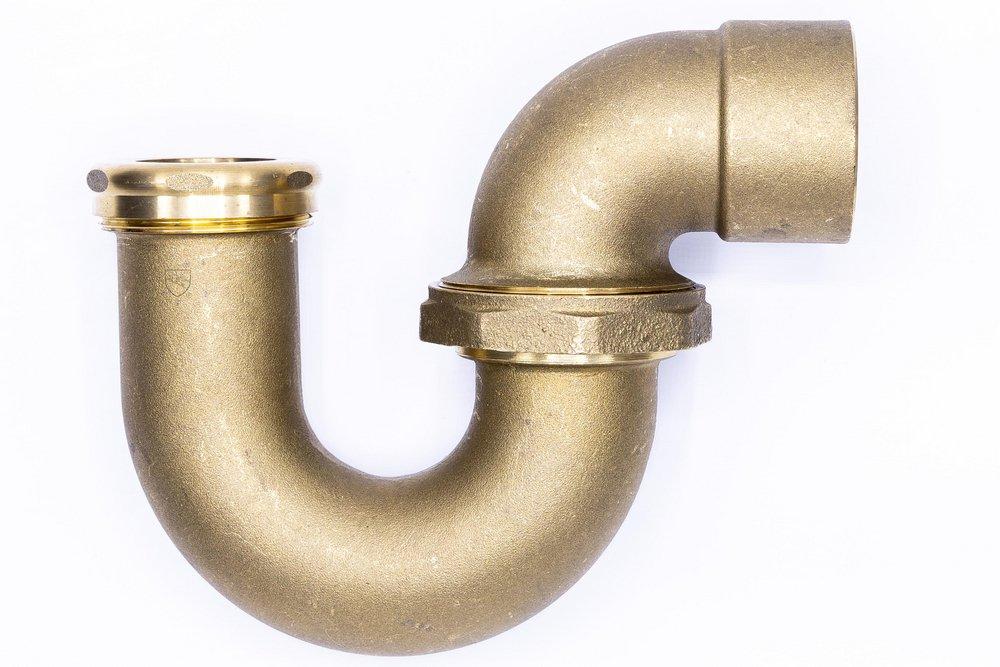 2 x 1-1/2 in. Cast Brass Sink Trap in Rough Brass 
