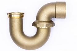 2 x 1-1/2 in. Cast Brass Sink Trap in Rough Brass