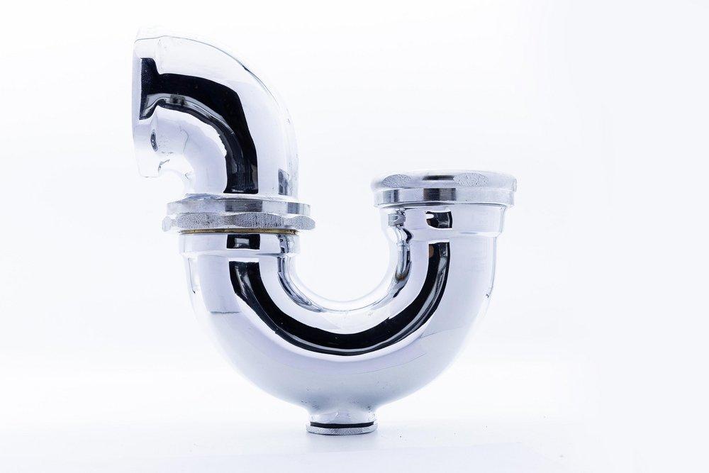 2 x 1-1/2 in. Cast Brass Sink Trap with Cleanout in Polished Chrome 