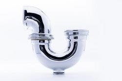 2 x 1-1/2 in. Cast Brass Sink Trap with Cleanout in Polished Chrome