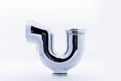 2 x 1-1/2 in. Cast Brass Sink Trap with Cleanout in Polished Chrome