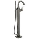 Single Handle Floor Mount Tub Filler with Handshower in Lumicoat™ Black Stainless (Trim Only)